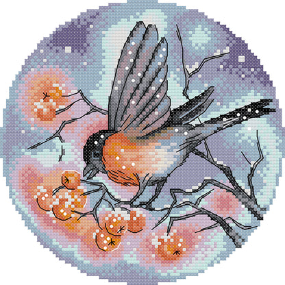 Bullfinch - 14CT Stamped Cross Stitch 21*21CM(Joy Sunday)