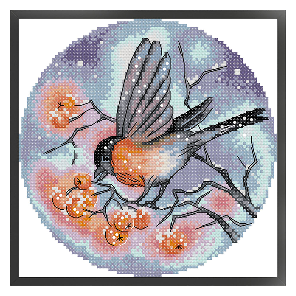 Bullfinch - 14CT Stamped Cross Stitch 21*21CM(Joy Sunday)