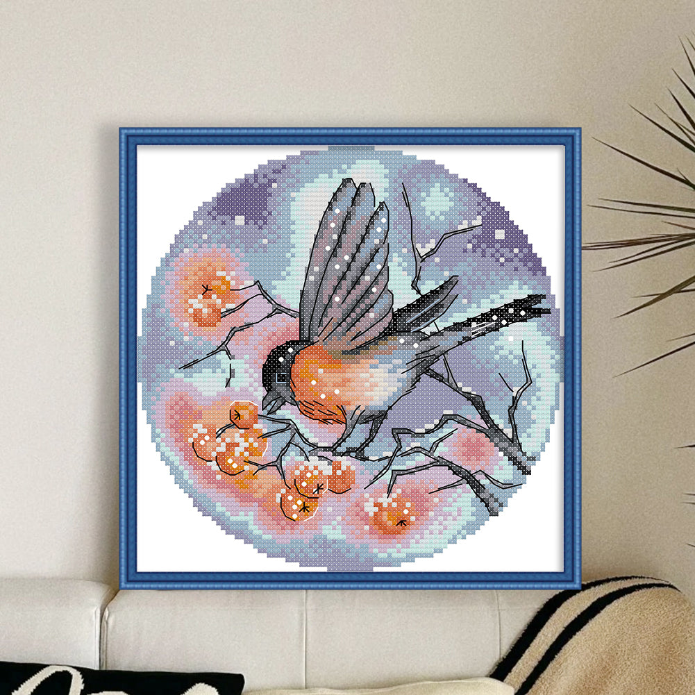 Bullfinch - 14CT Stamped Cross Stitch 21*21CM(Joy Sunday)