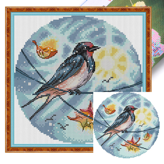 Swallow - 14CT Stamped Cross Stitch 21*21CM(Joy Sunday)