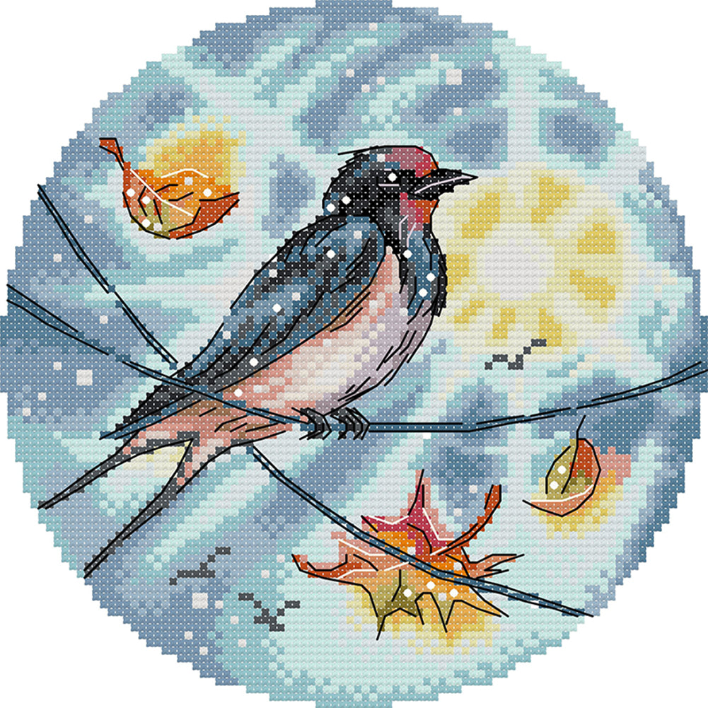 Swallow - 14CT Stamped Cross Stitch 21*21CM(Joy Sunday)