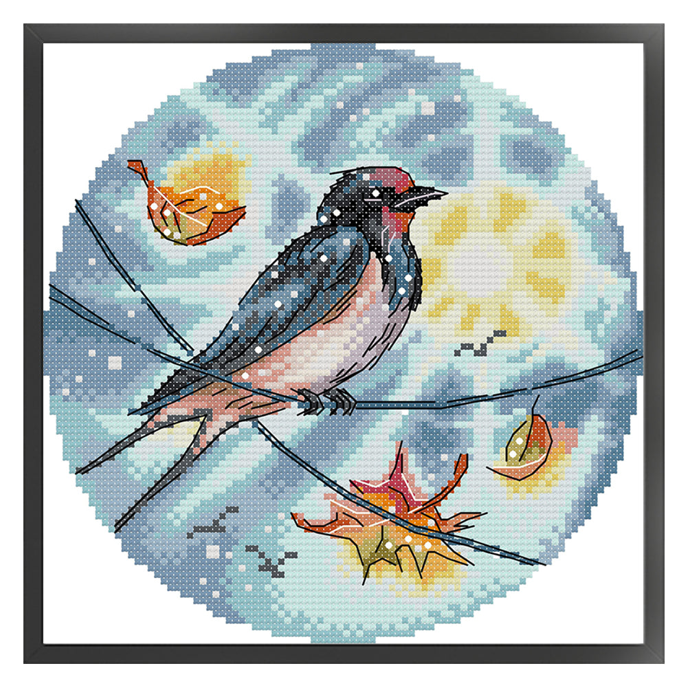 Swallow - 14CT Stamped Cross Stitch 21*21CM(Joy Sunday)