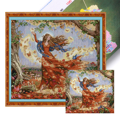 Butterfly Fairy - 11CT Stamped Cross Stitch 62*54CM(Joy Sunday)