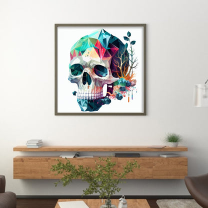Color Skull - 11CT Stamped Cross Stitch 50*50CM