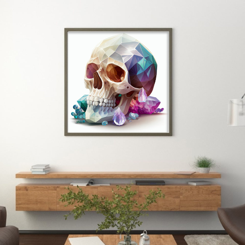 Color Skull - 11CT Stamped Cross Stitch 50*50CM