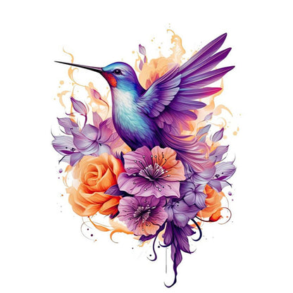 Hummingbird And Flower - 18CT Stamped Cross Stitch 30*45CM