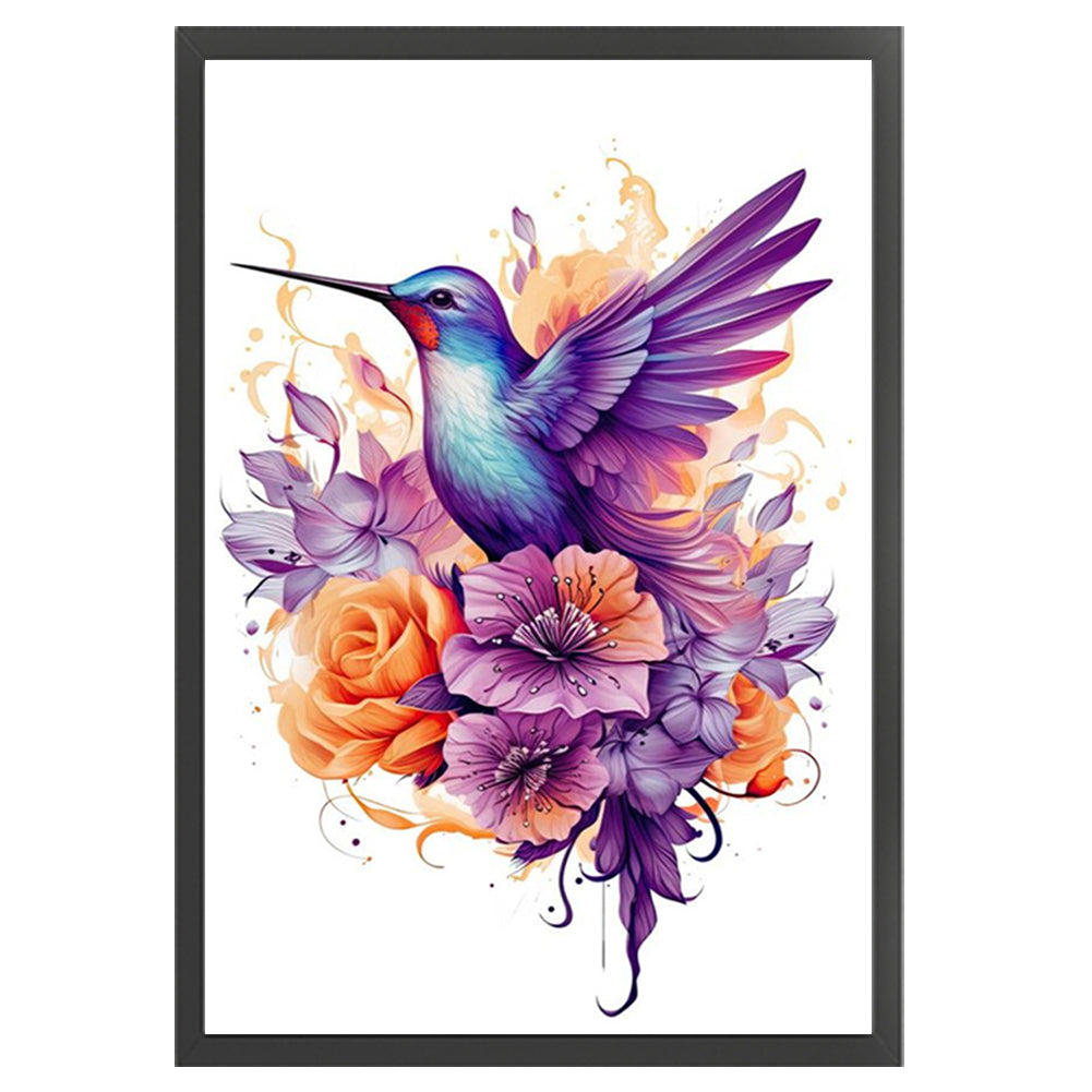 Hummingbird And Flower - 18CT Stamped Cross Stitch 30*45CM