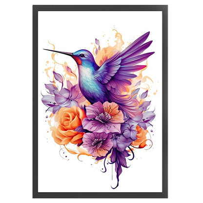 Hummingbird And Flower - 18CT Stamped Cross Stitch 30*45CM