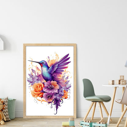 Hummingbird And Flower - 18CT Stamped Cross Stitch 30*45CM