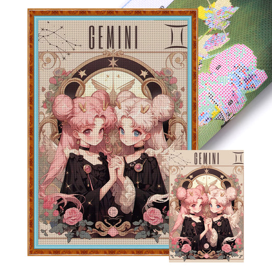 Girls Of The Twelve Zodiac Signs-Gemini - 11CT Stamped Cross Stitch 50*75CM