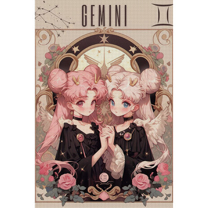 Girls Of The Twelve Zodiac Signs-Gemini - 11CT Stamped Cross Stitch 50*75CM