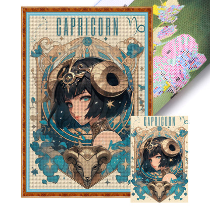 Twelve Zodiac Girls-Capricorn - 11CT Stamped Cross Stitch 50*75CM