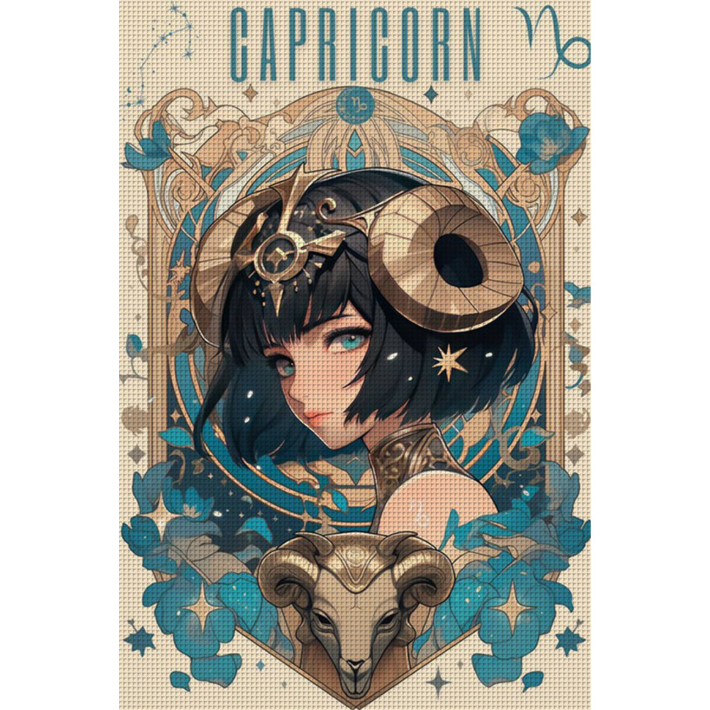 Twelve Zodiac Girls-Capricorn - 11CT Stamped Cross Stitch 50*75CM
