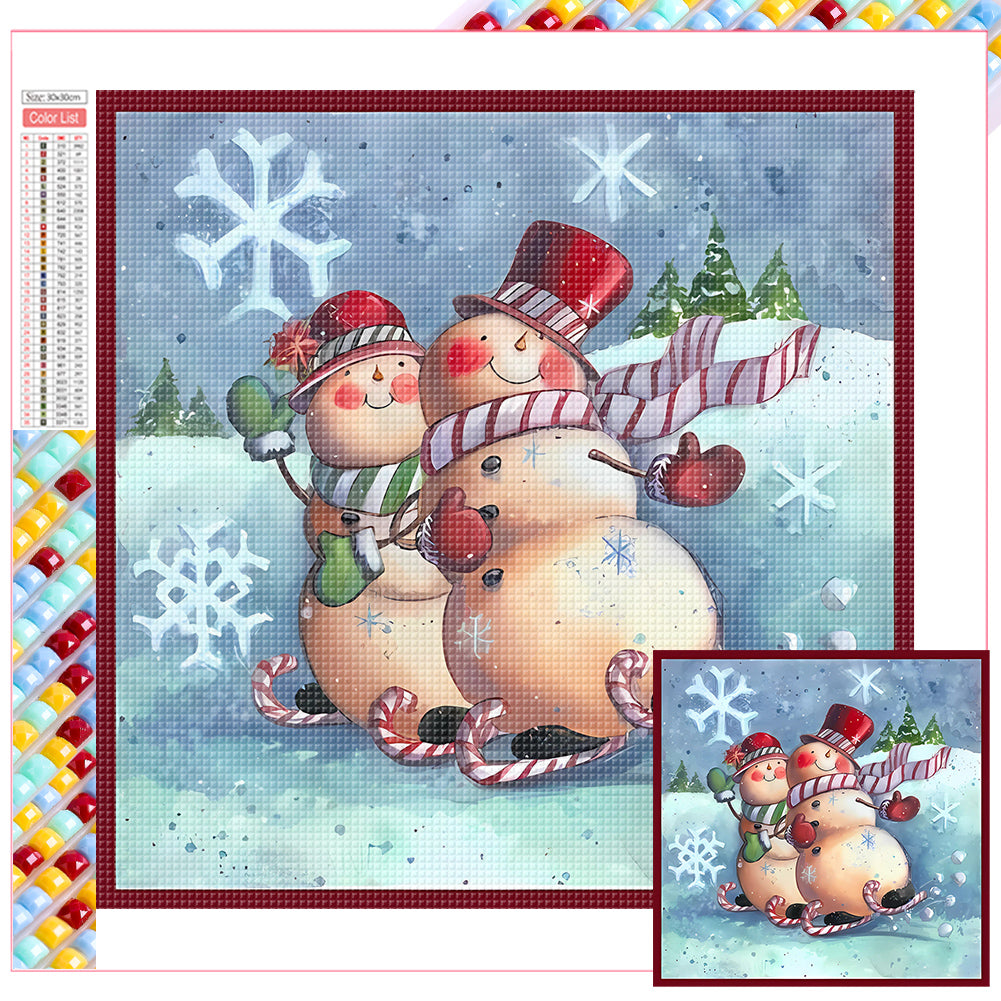 Snowman - Full Square Drill Diamond Painting 30*30CM