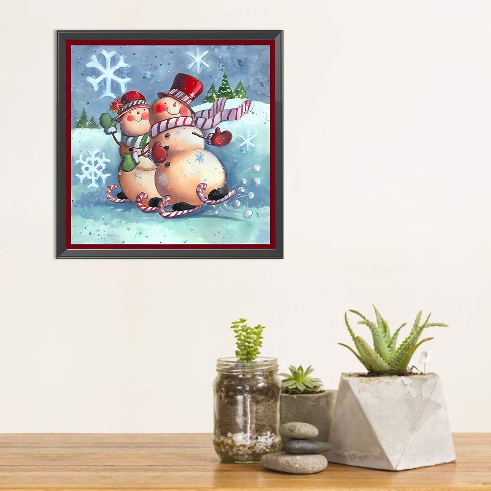 Snowman - Full Square Drill Diamond Painting 30*30CM