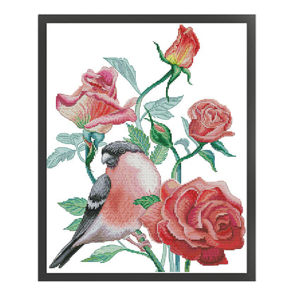 Birds And Roses - 14CT Stamped Cross Stitch 34*43CM(Joy Sunday)