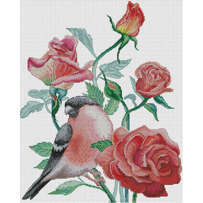 Birds And Roses - 14CT Stamped Cross Stitch 34*43CM(Joy Sunday)