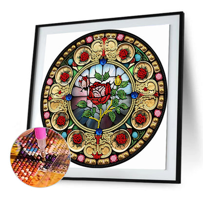 Round Rose - Special Shaped Drill Diamond Painting 30*30CM