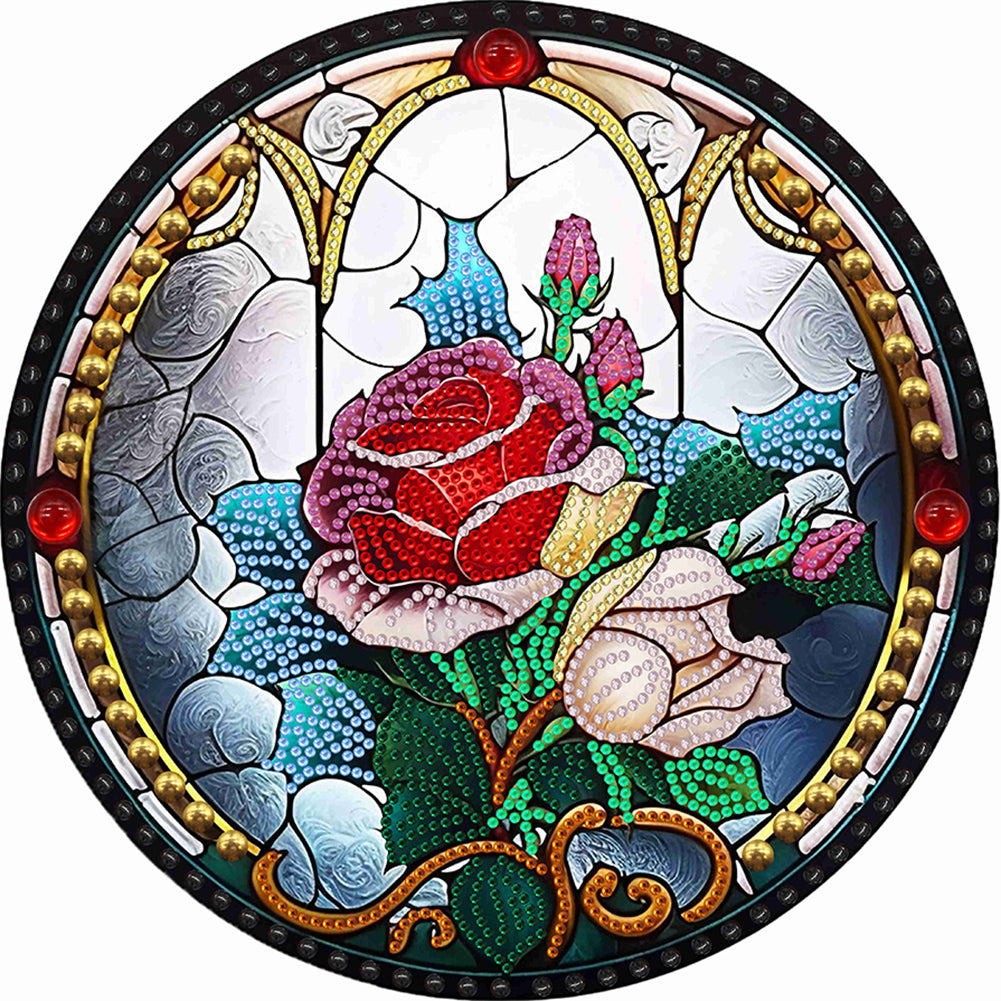 Round Rose - Special Shaped Drill Diamond Painting 30*30CM