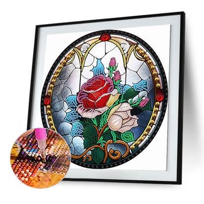 Round Rose - Special Shaped Drill Diamond Painting 30*30CM