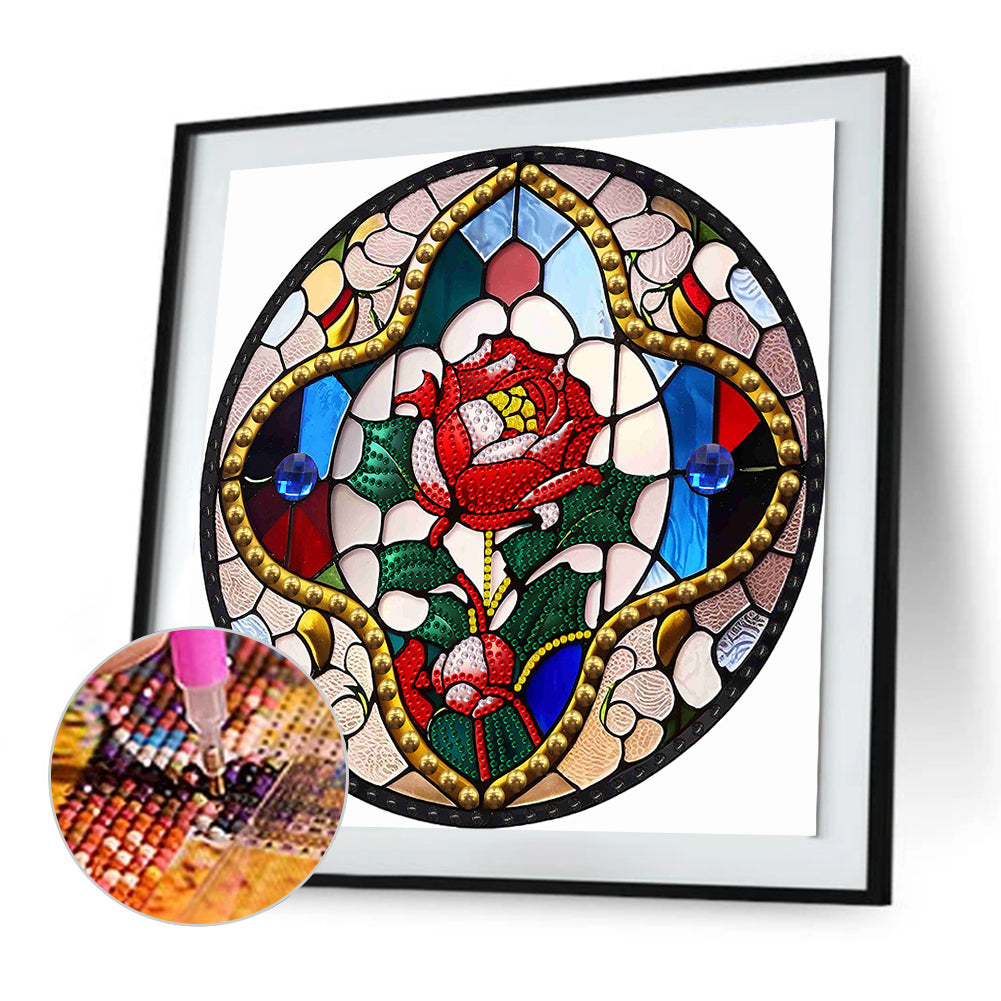 Round Rose - Special Shaped Drill Diamond Painting 30*30CM