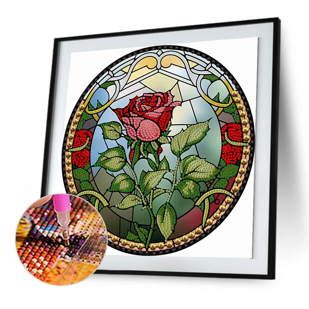 Round Rose - Special Shaped Drill Diamond Painting 30*30CM