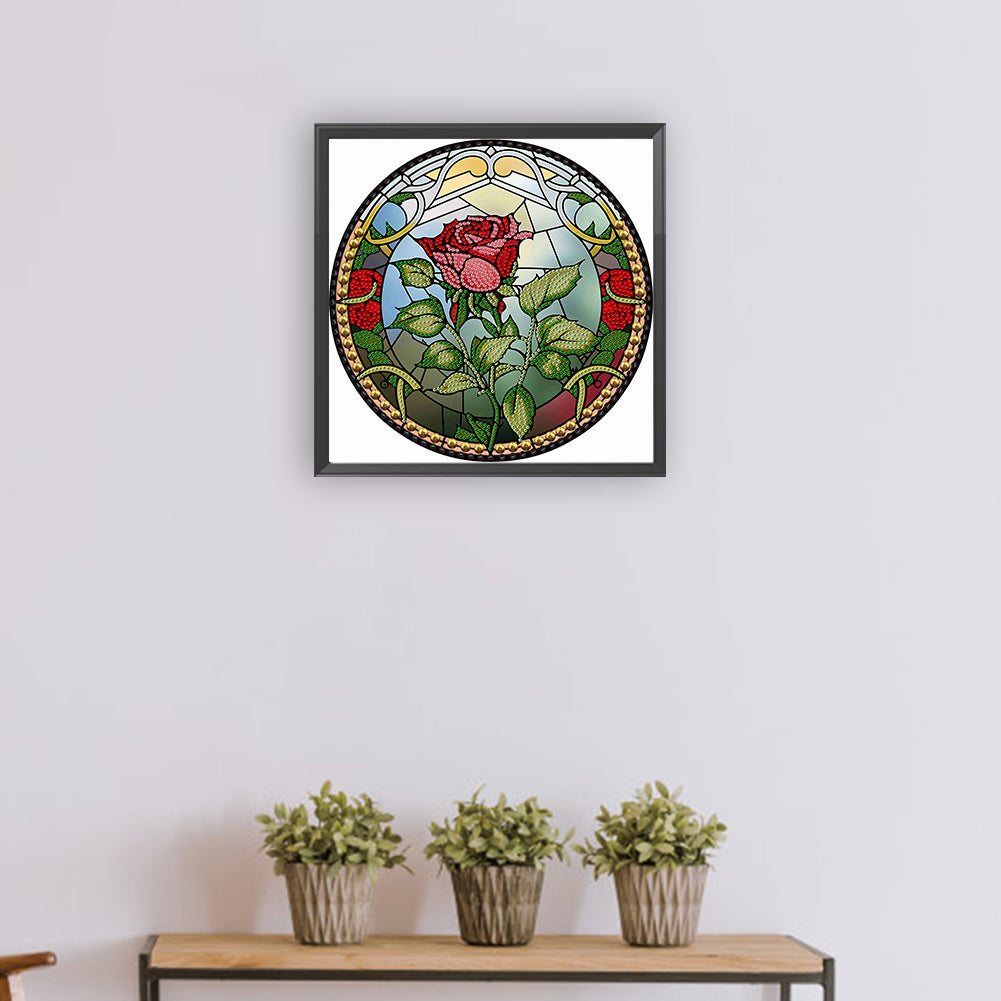 Round Rose - Special Shaped Drill Diamond Painting 30*30CM