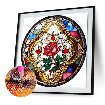 Round Rose - Special Shaped Drill Diamond Painting 30*30CM