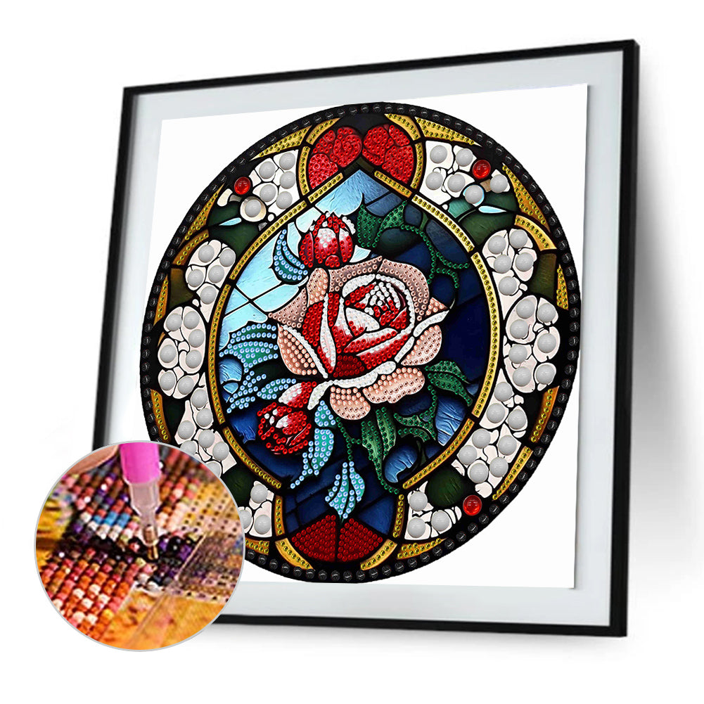 Round Rose - Special Shaped Drill Diamond Painting 30*30CM