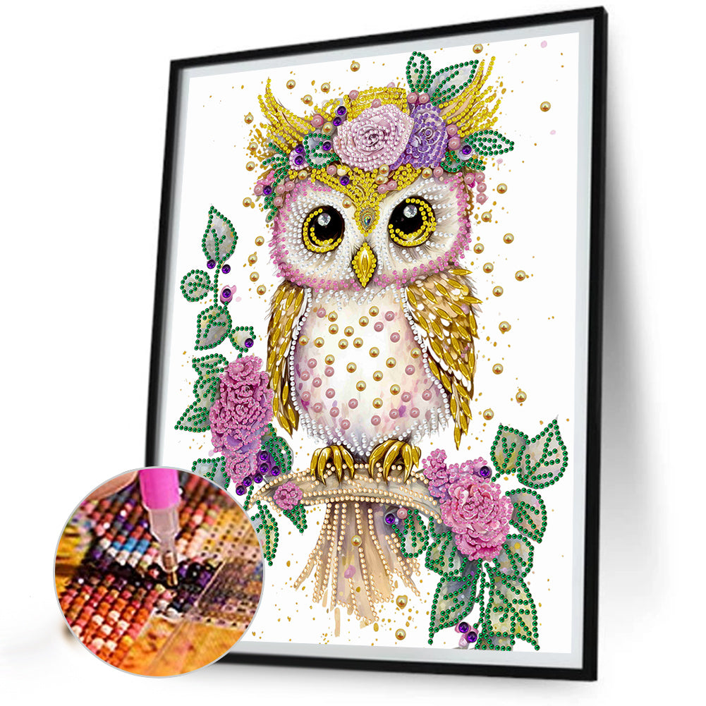 Garland Owl - Special Shaped Drill Diamond Painting 30*40CM