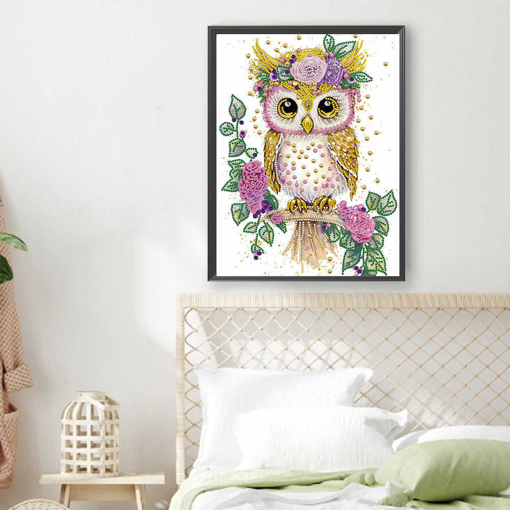 Garland Owl - Special Shaped Drill Diamond Painting 30*40CM