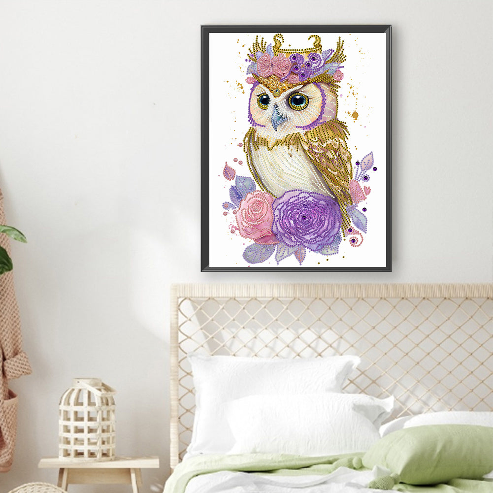 Garland Owl - Special Shaped Drill Diamond Painting 30*40CM