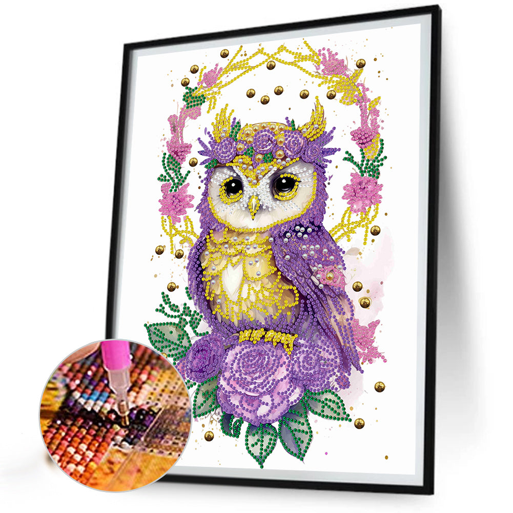 Garland Owl - Special Shaped Drill Diamond Painting 30*40CM