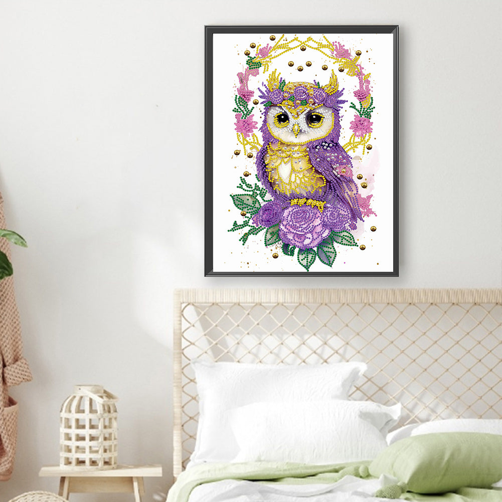 Garland Owl - Special Shaped Drill Diamond Painting 30*40CM