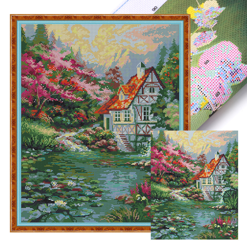 Water Mill 2 - 14CT Stamped Cross Stitch 37*48CM(Joy Sunday)