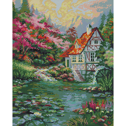 Water Mill 2 - 14CT Stamped Cross Stitch 37*48CM(Joy Sunday)