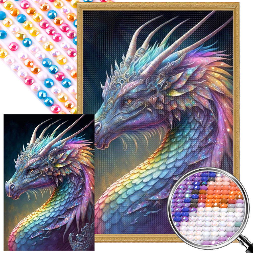 Rainbow Dragon Scale - Full Round Drill Diamond Painting 40*60CM