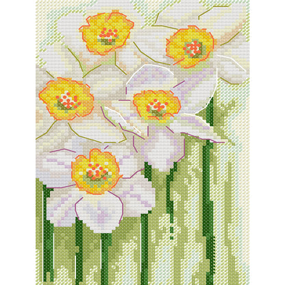 Narcissus - 14CT Stamped Cross Stitch 15*21CM(Joy Sunday)