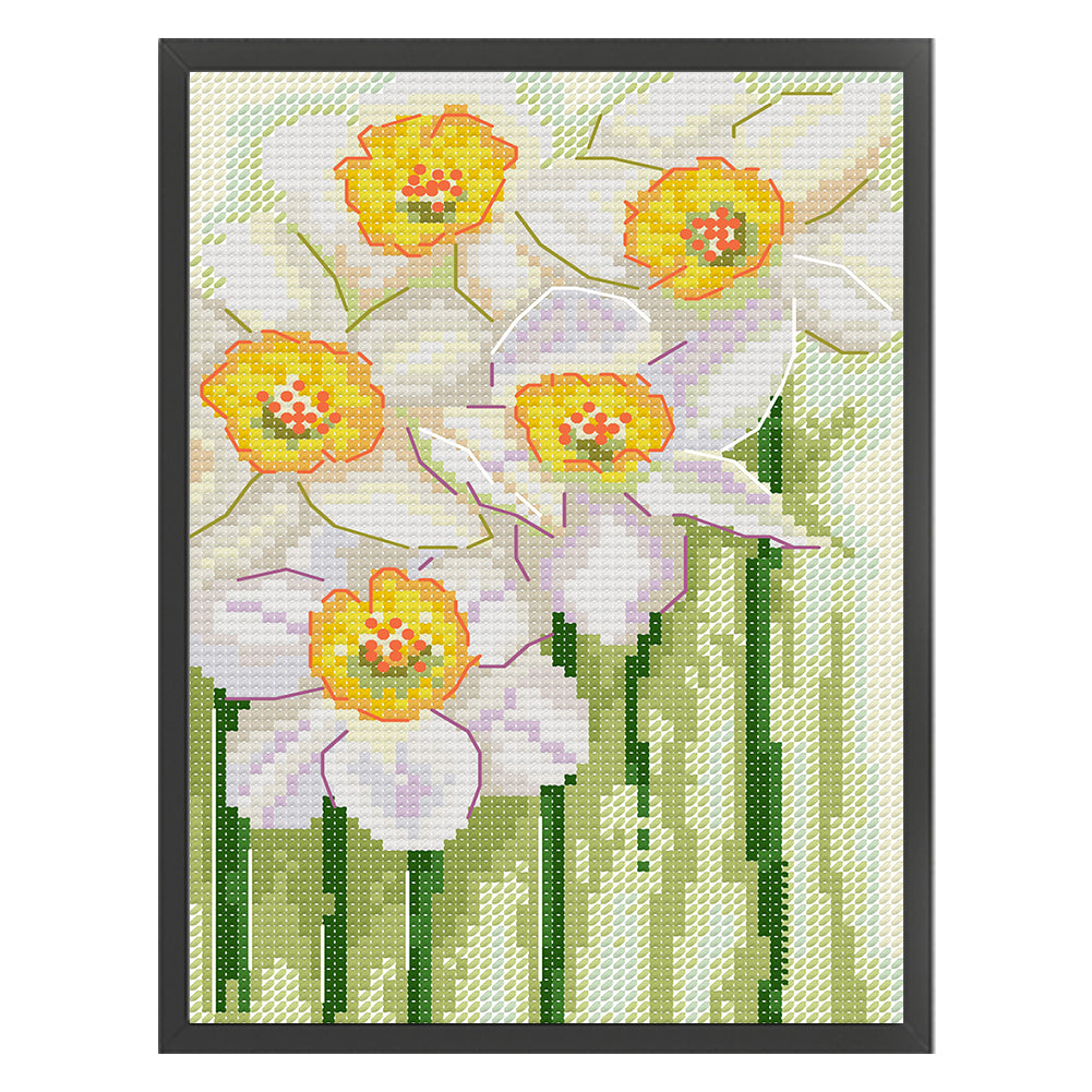 Narcissus - 14CT Stamped Cross Stitch 15*21CM(Joy Sunday)