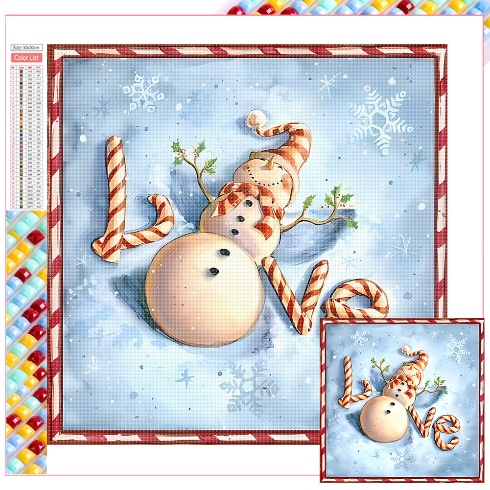 Christmas Snowman - Full Square Drill Diamond Painting 30*30CM