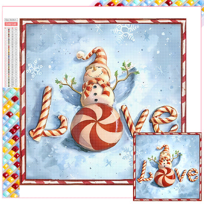 Christmas Snowman - Full Square Drill Diamond Painting 30*30CM