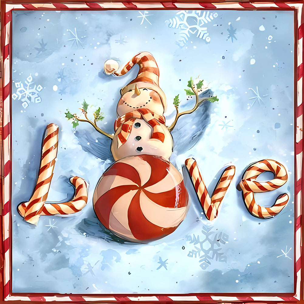 Christmas Snowman - Full Square Drill Diamond Painting 30*30CM