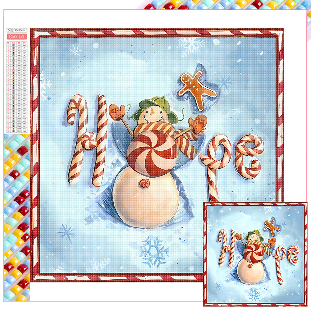 Christmas Snowman - Full Square Drill Diamond Painting 30*30CM