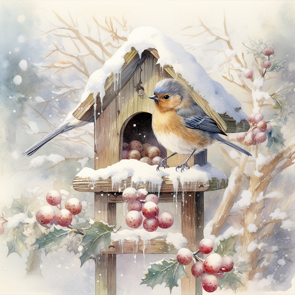 Snow Bird - Full Round Drill Diamond Painting 30*30CM