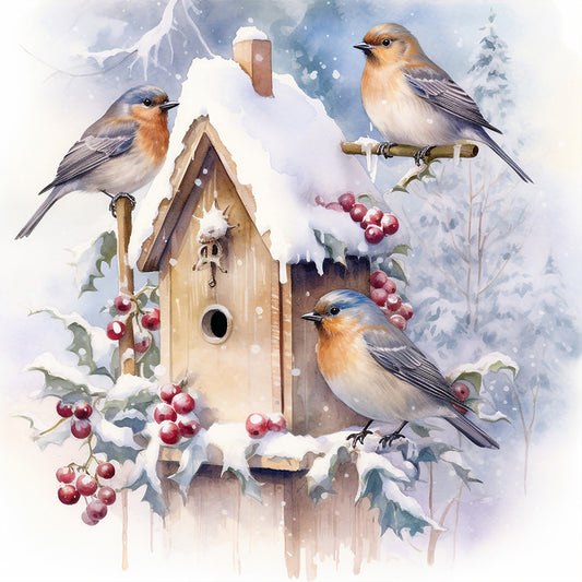 Snow Bird - Full Round Drill Diamond Painting 30*30CM