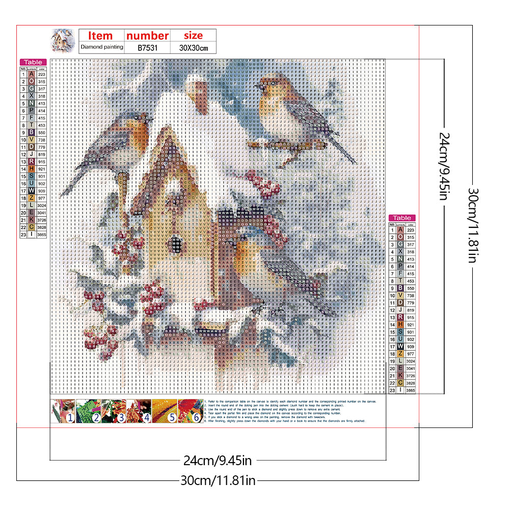 Snow Bird - Full Round Drill Diamond Painting 30*30CM