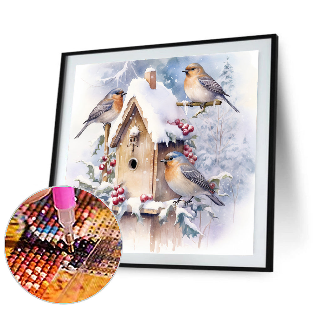 Snow Bird - Full Round Drill Diamond Painting 30*30CM