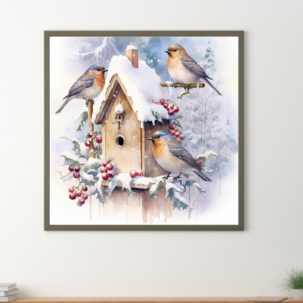 Snow Bird - Full Round Drill Diamond Painting 30*30CM