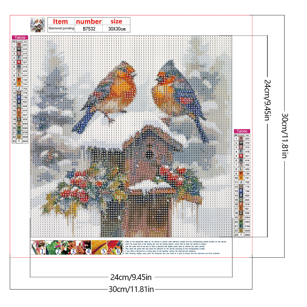 Snow Bird - Full Round Drill Diamond Painting 30*30CM