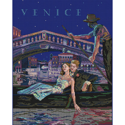 Venice Night - 14CT Stamped Cross Stitch 37*47CM(Joy Sunday)